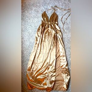 Extreme Slit Silk Gown